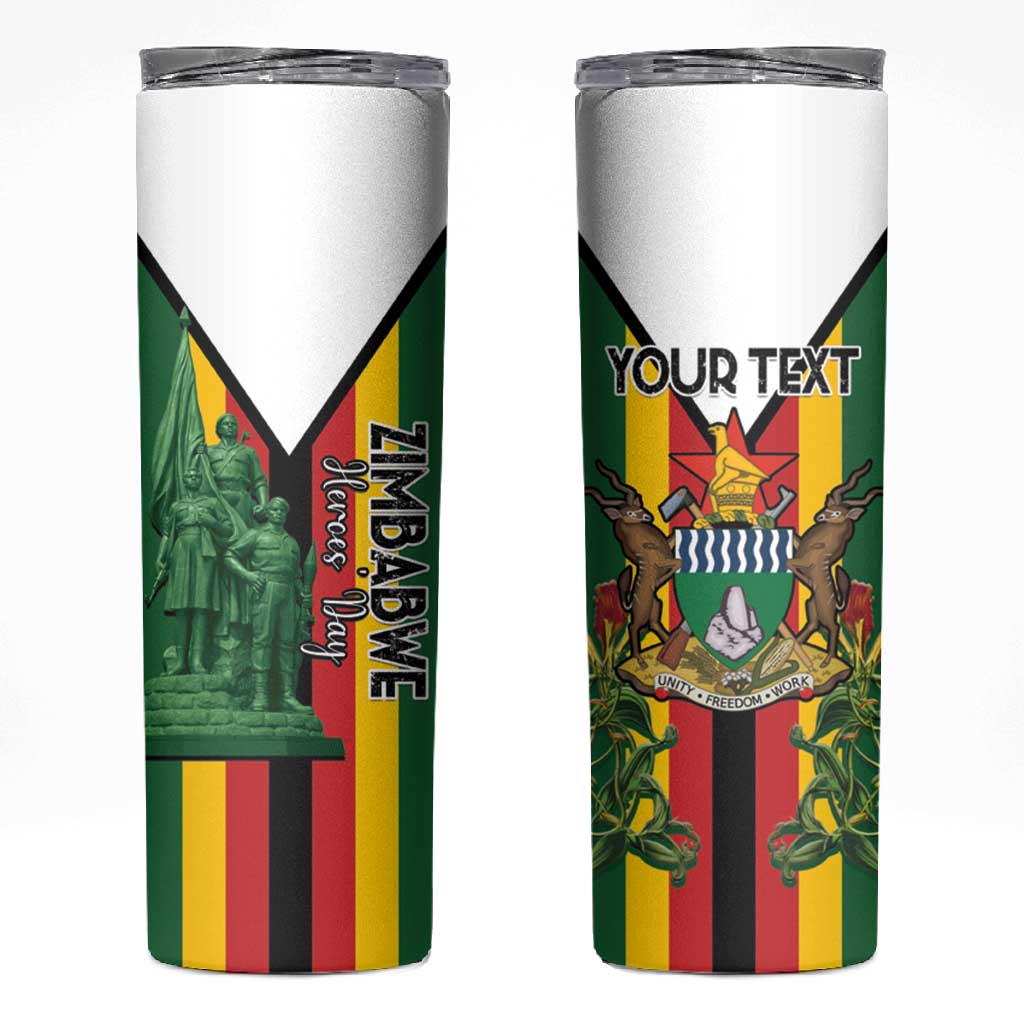Personalized Zimbabwe Heroes' Day Skinny Tumbler Nyika yeZimbabwe Monument - Coat Of Arms - African Pride