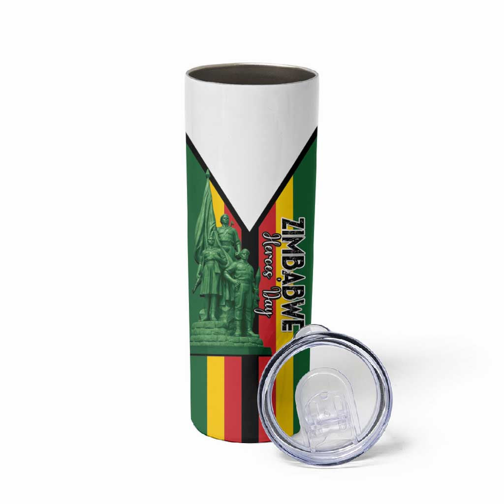 Personalized Zimbabwe Heroes' Day Skinny Tumbler Nyika yeZimbabwe Monument - Coat Of Arms - African Pride