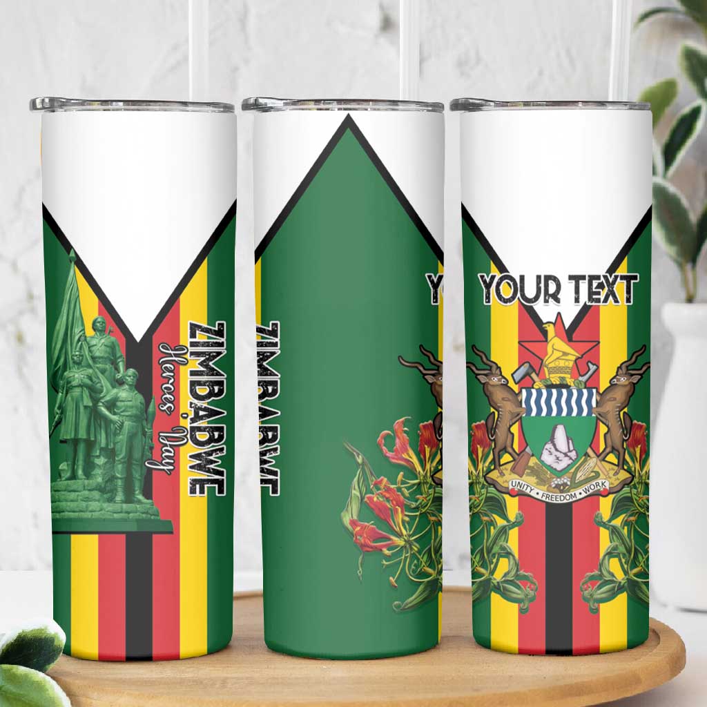 Personalized Zimbabwe Heroes' Day Skinny Tumbler Nyika yeZimbabwe Monument - Coat Of Arms - African Pride
