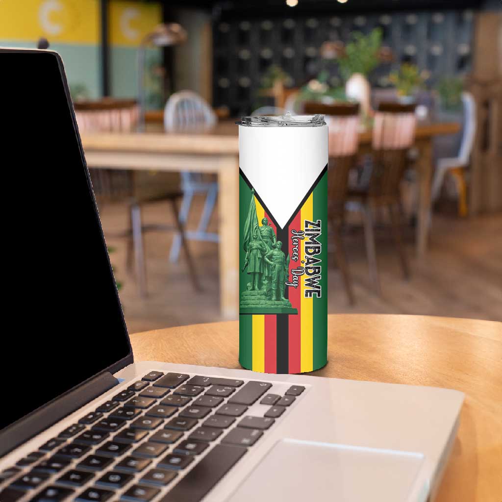 Personalized Zimbabwe Heroes' Day Skinny Tumbler Nyika yeZimbabwe Monument - Coat Of Arms - African Pride