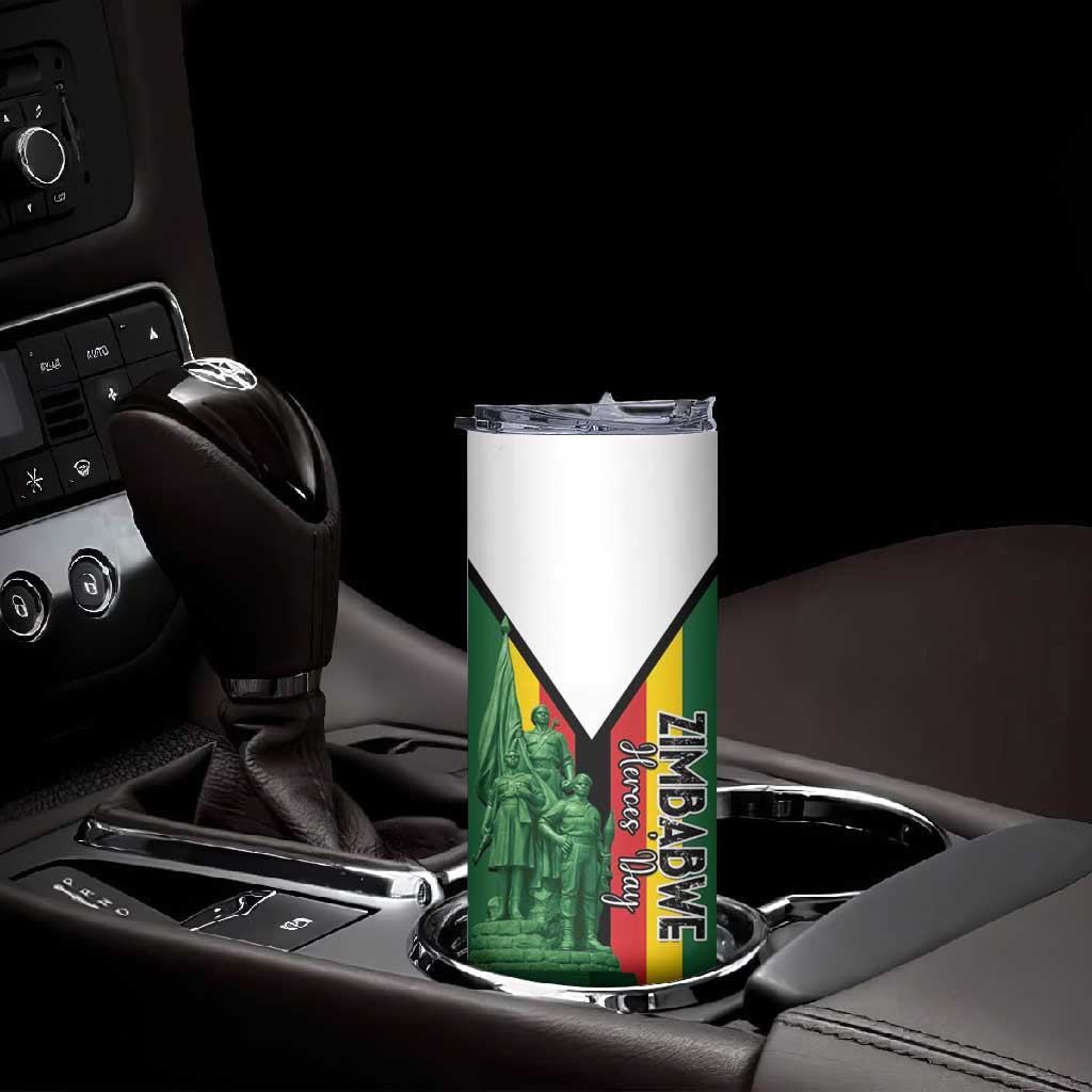 Personalized Zimbabwe Heroes' Day Skinny Tumbler Nyika yeZimbabwe Monument - Coat Of Arms - African Pride