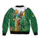 Personalized Zimbabwe Heroes' Day Sleeve Zip Bomber Jacket Nyika yeZimbabwe Monument - Coat Of Arms - African Pride