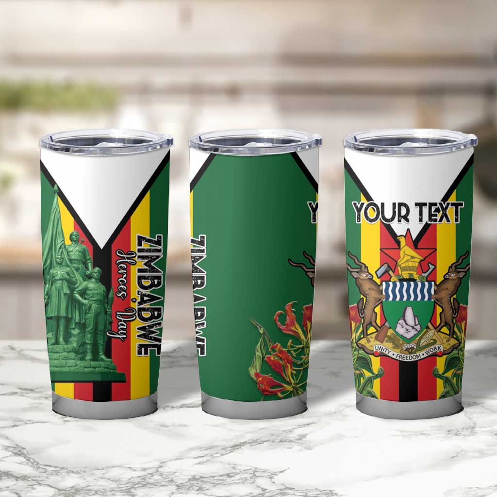 Personalized Zimbabwe Heroes' Day Tumbler Cup Nyika yeZimbabwe Monument - Coat Of Arms - African Pride