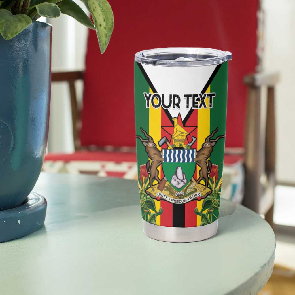Personalized Zimbabwe Heroes' Day Tumbler Cup Nyika yeZimbabwe Monument - Coat Of Arms - African Pride