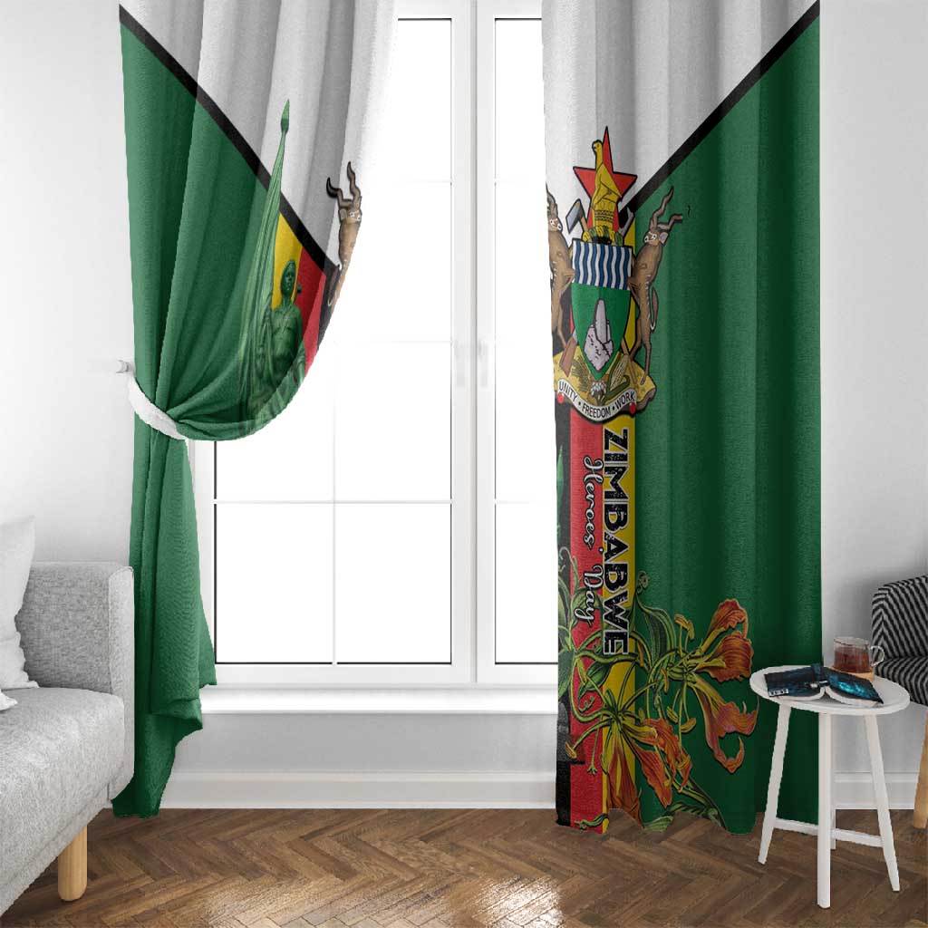 Zimbabwe Heroes' Day Window Curtain Nyika yeZimbabwe Monument - Coat Of Arms - African Pride