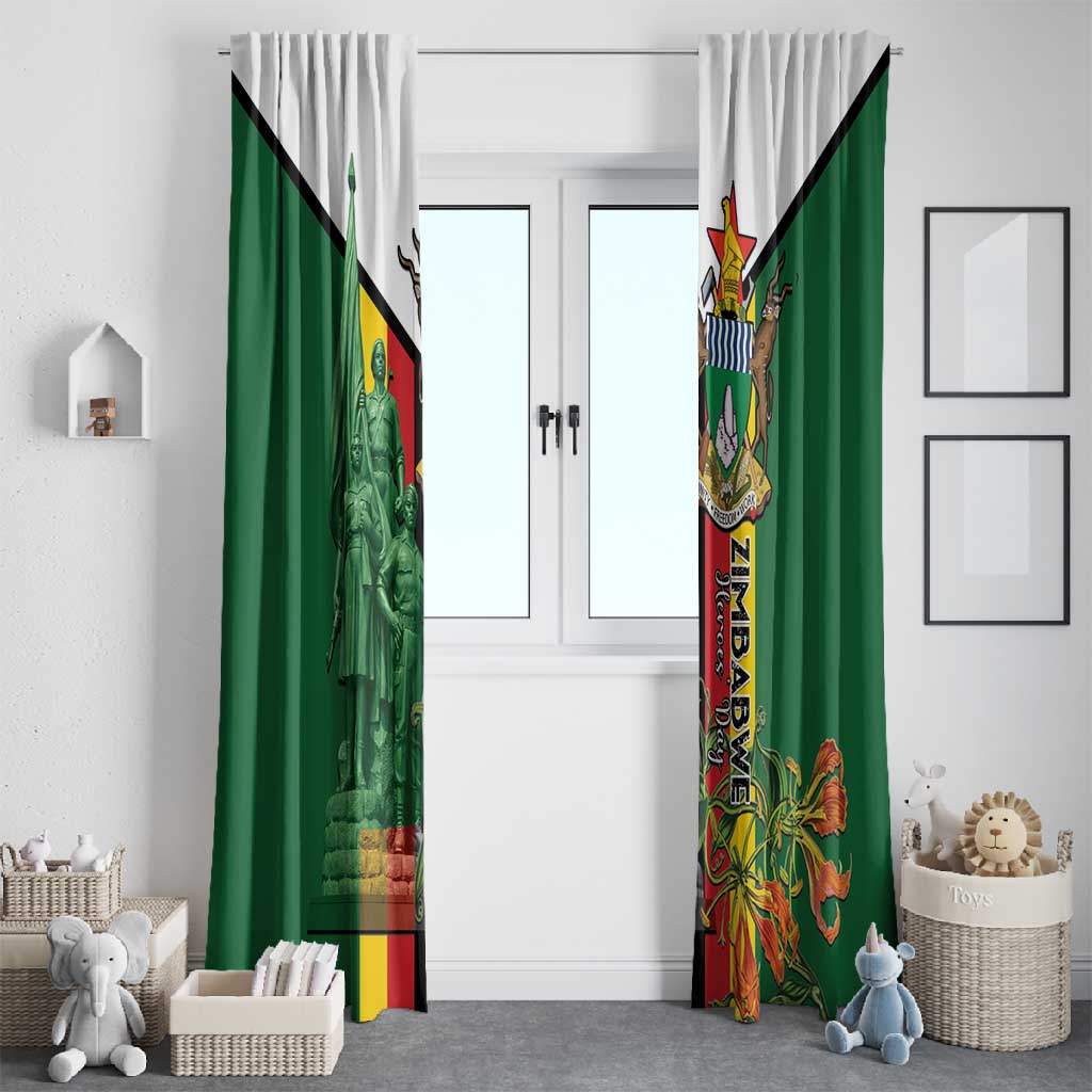 Zimbabwe Heroes' Day Window Curtain Nyika yeZimbabwe Monument - Coat Of Arms - African Pride