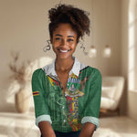 Personalized Zimbabwe Heroes' Day Women Casual Shirt Nyika yeZimbabwe Monument - Coat Of Arms - African Pride