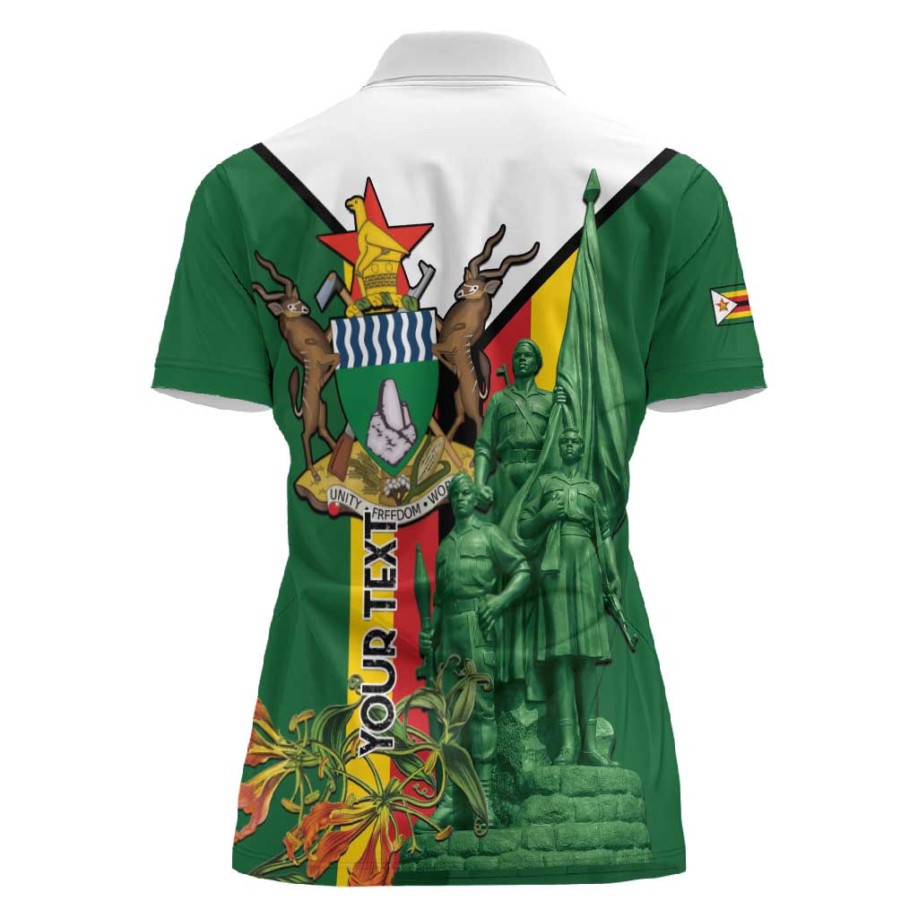 Personalized Zimbabwe Heroes' Day Women Polo Shirt Nyika yeZimbabwe Monument - Coat Of Arms - African Pride
