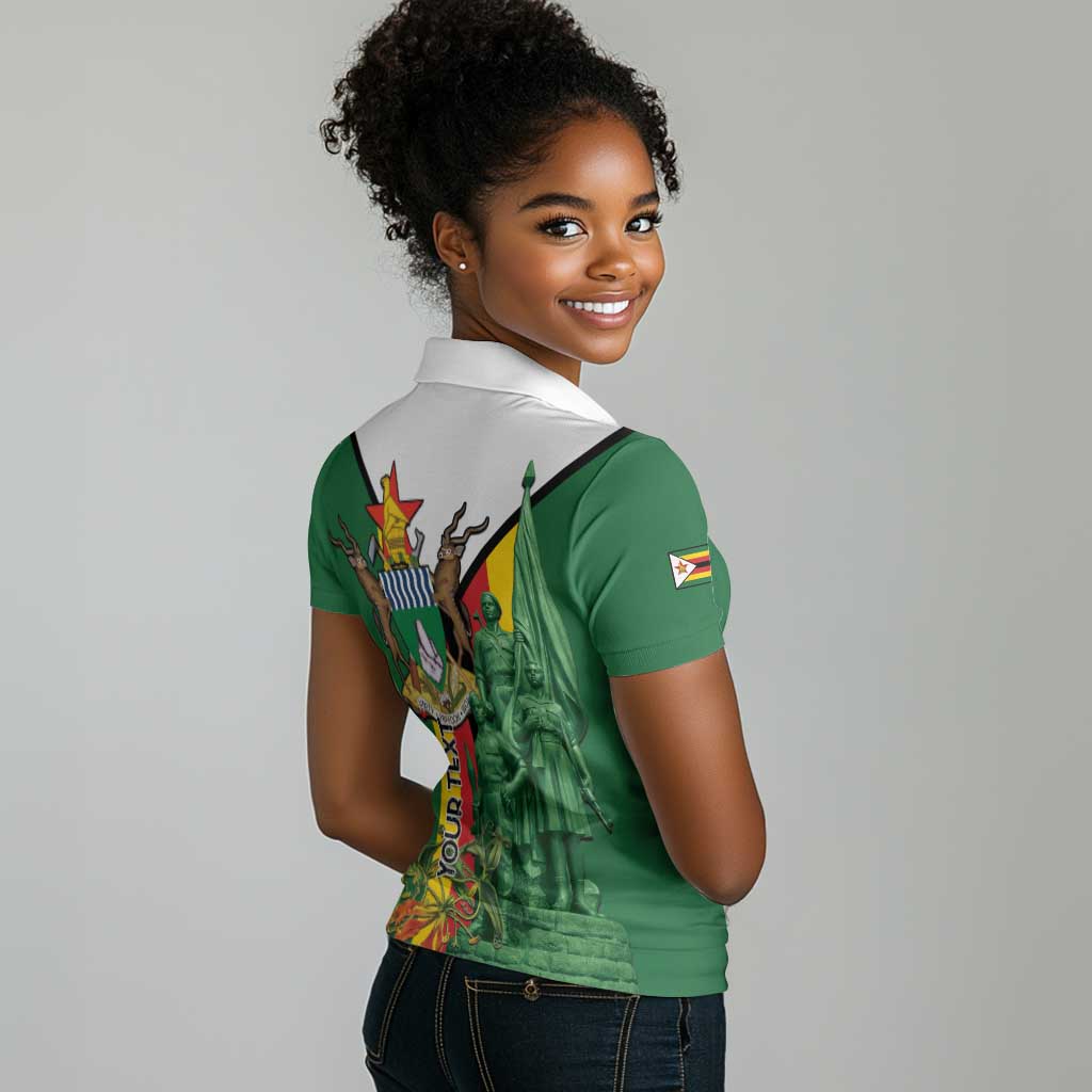 Personalized Zimbabwe Heroes' Day Women Polo Shirt Nyika yeZimbabwe Monument - Coat Of Arms - African Pride