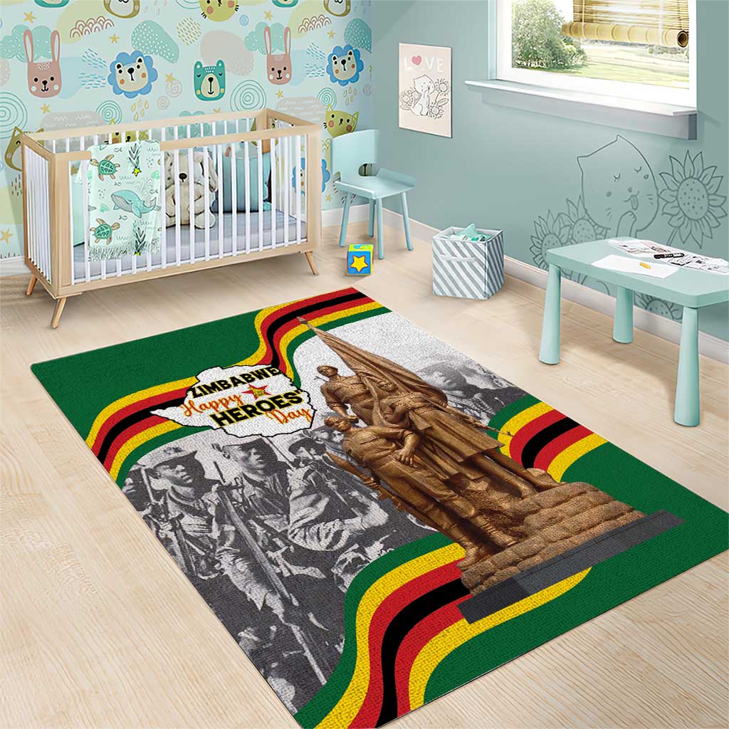 Happy Heroes Day Zimbabwe Area Rug Unity Freedom Work - African Pride