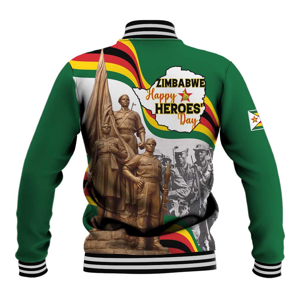 Happy Heroes Day Zimbabwe Baseball Jacket Unity Freedom Work - African Pride
