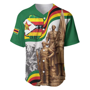 Happy Heroes Day Zimbabwe Baseball Jersey Unity Freedom Work - African Pride