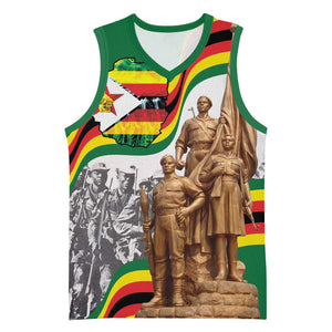 Happy Heroes Day Zimbabwe Basketball Jersey Unity Freedom Work - African Pride