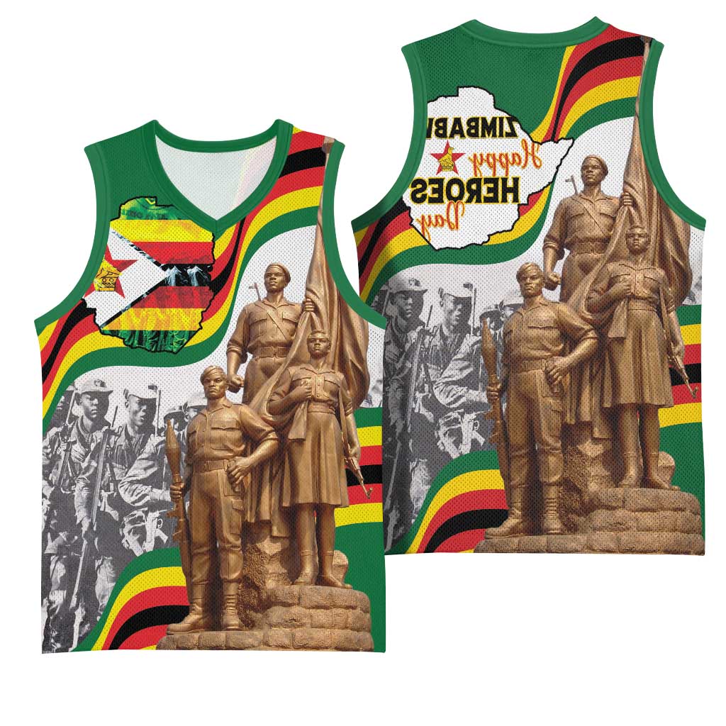 Happy Heroes Day Zimbabwe Basketball Jersey Unity Freedom Work - African Pride