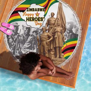 Happy Heroes Day Zimbabwe Beach Blanket Unity Freedom Work - African Pride