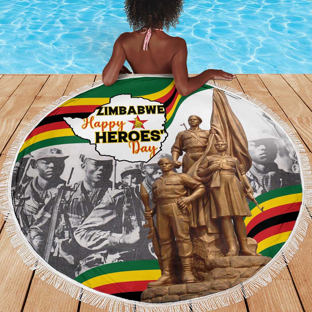 Happy Heroes Day Zimbabwe Beach Blanket Unity Freedom Work - African Pride