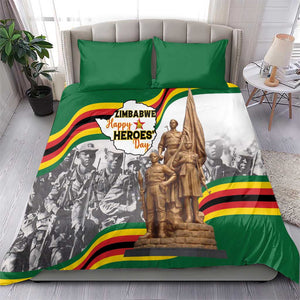 Happy Heroes Day Zimbabwe Bedding Set Unity Freedom Work - African Pride
