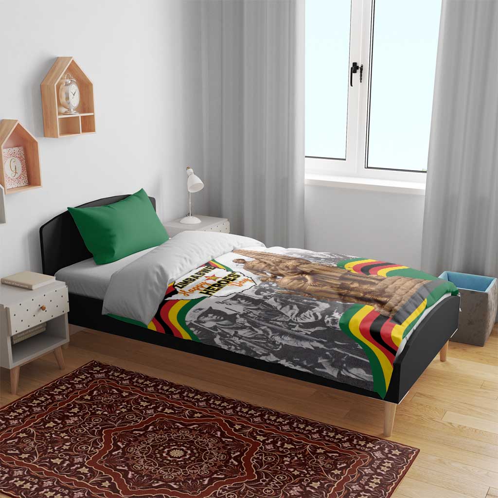 Happy Heroes Day Zimbabwe Bedding Set Unity Freedom Work - African Pride