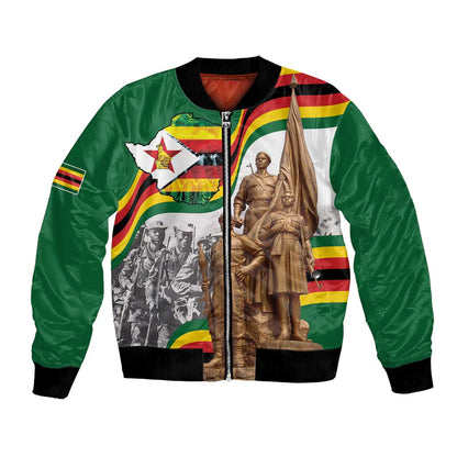 Happy Heroes Day Zimbabwe Bomber Jacket Unity Freedom Work - African Pride