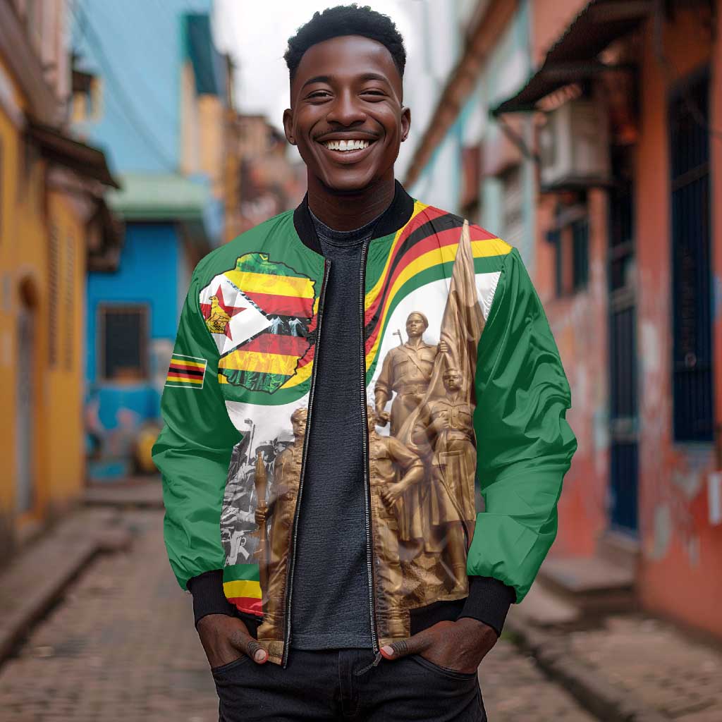 Happy Heroes Day Zimbabwe Bomber Jacket Unity Freedom Work - African Pride