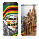 Happy Heroes Day Zimbabwe 4 in 1 Can Cooler Tumbler Unity Freedom Work - African Pride