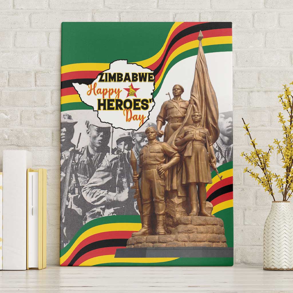 Happy Heroes Day Zimbabwe Canvas Wall Art Unity Freedom Work - African Pride