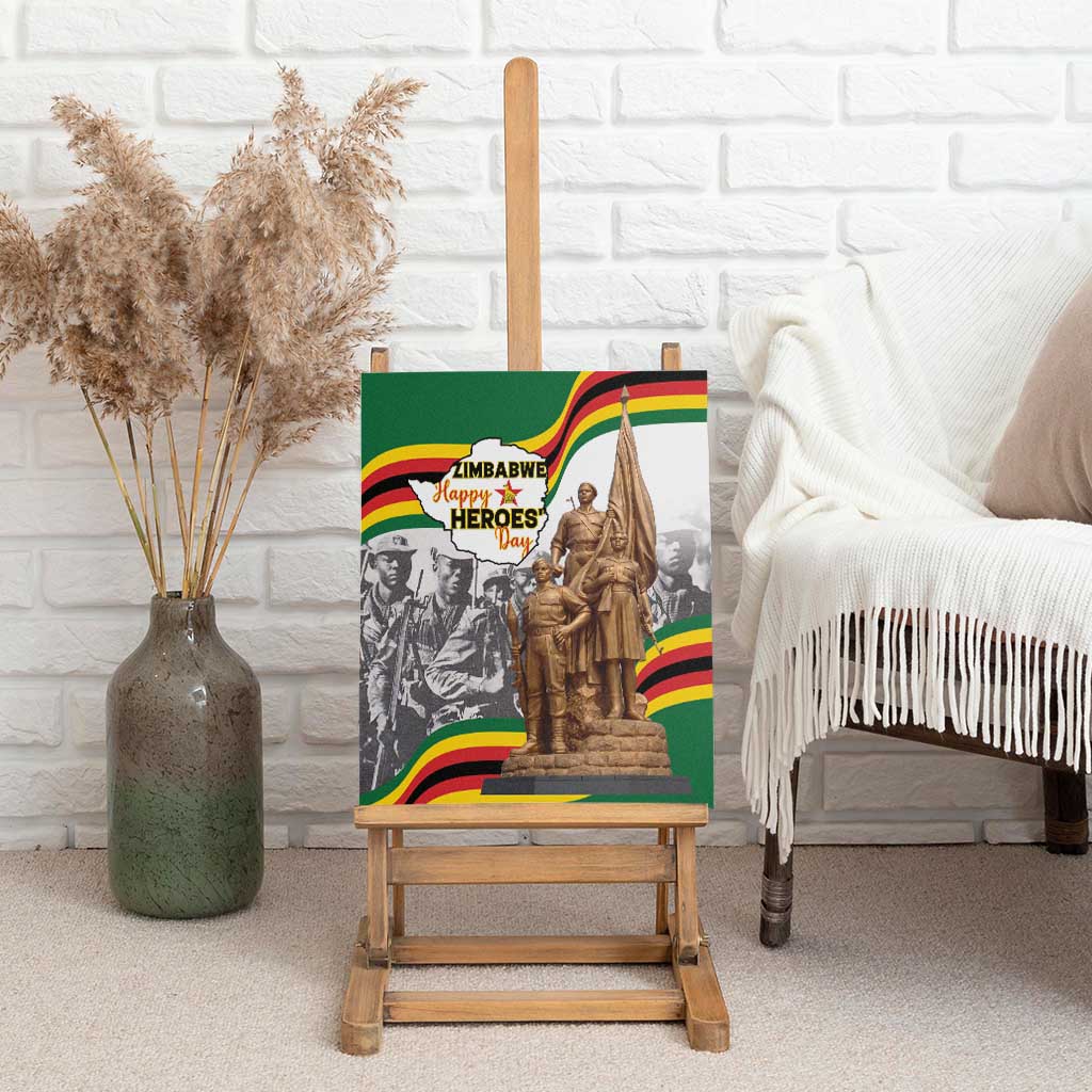 Happy Heroes Day Zimbabwe Canvas Wall Art Unity Freedom Work - African Pride