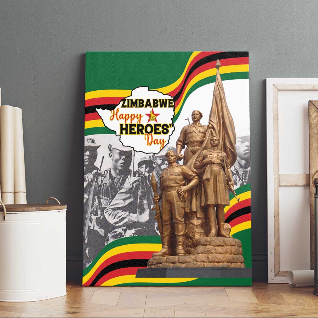 Happy Heroes Day Zimbabwe Canvas Wall Art Unity Freedom Work - African Pride
