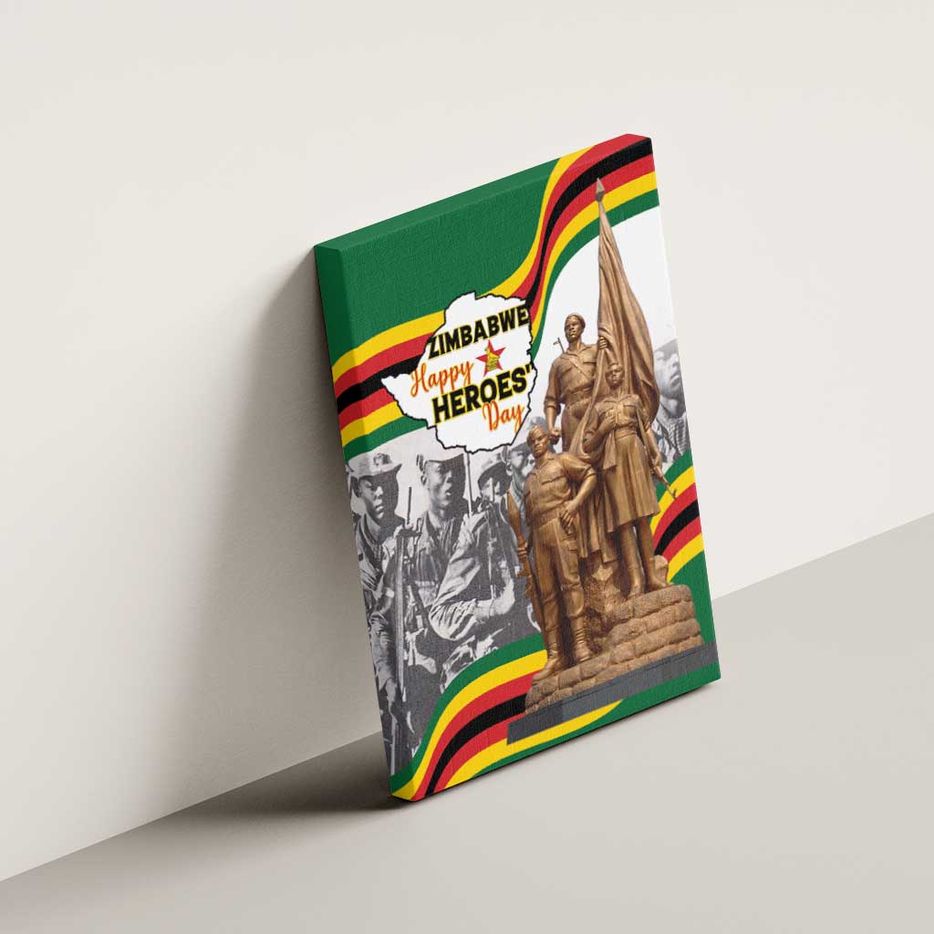 Happy Heroes Day Zimbabwe Canvas Wall Art Unity Freedom Work - African Pride