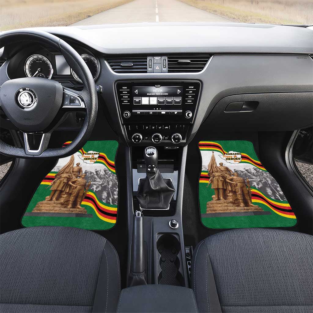 Happy Heroes Day Zimbabwe Car Mats Unity Freedom Work - African Pride