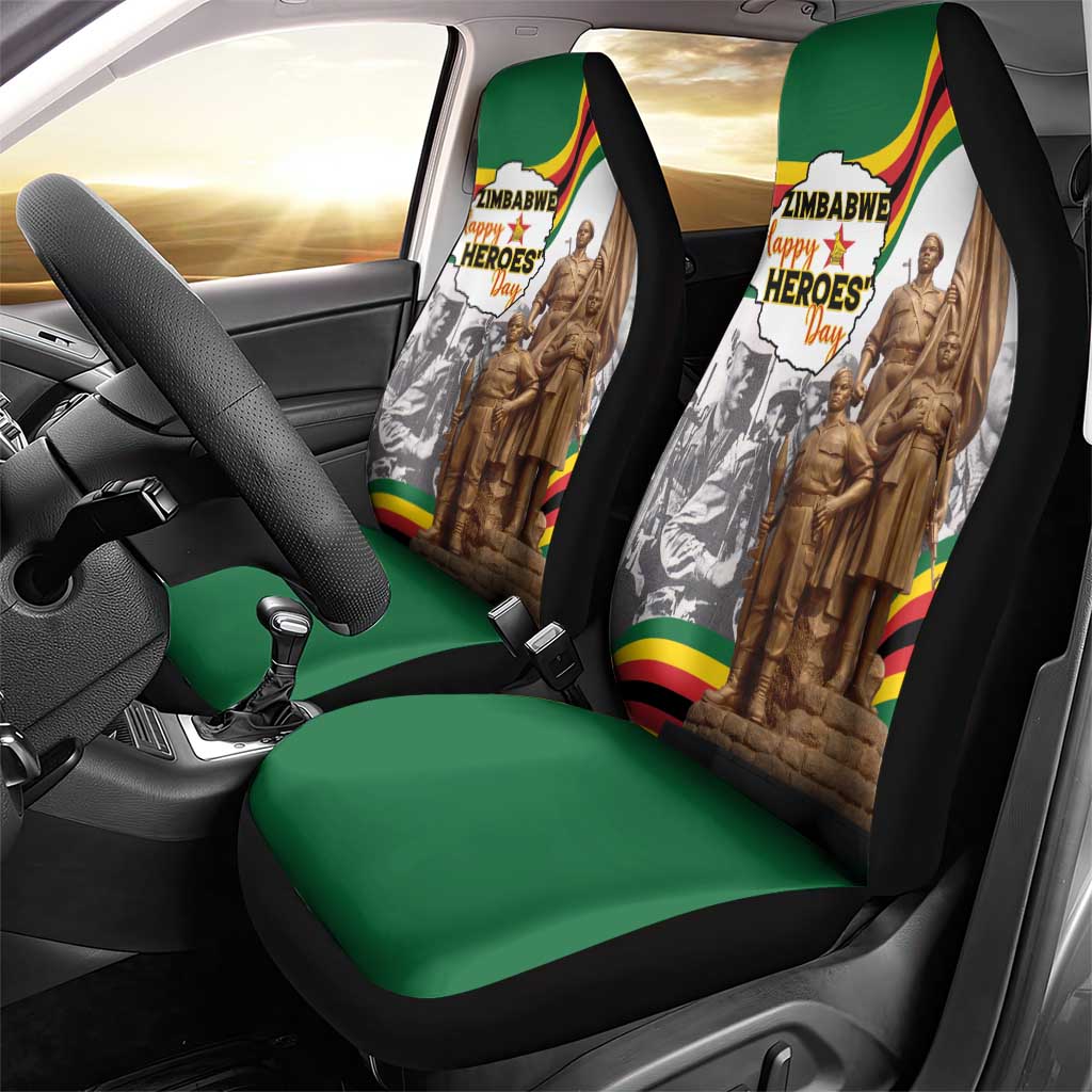 Happy Heroes Day Zimbabwe Car Seat Cover Unity Freedom Work - African Pride