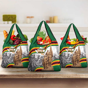Happy Heroes Day Zimbabwe Grocery Bag Unity Freedom Work - African Pride
