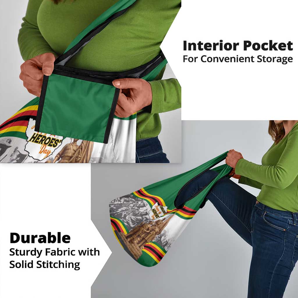 Happy Heroes Day Zimbabwe Grocery Bag Unity Freedom Work - African Pride