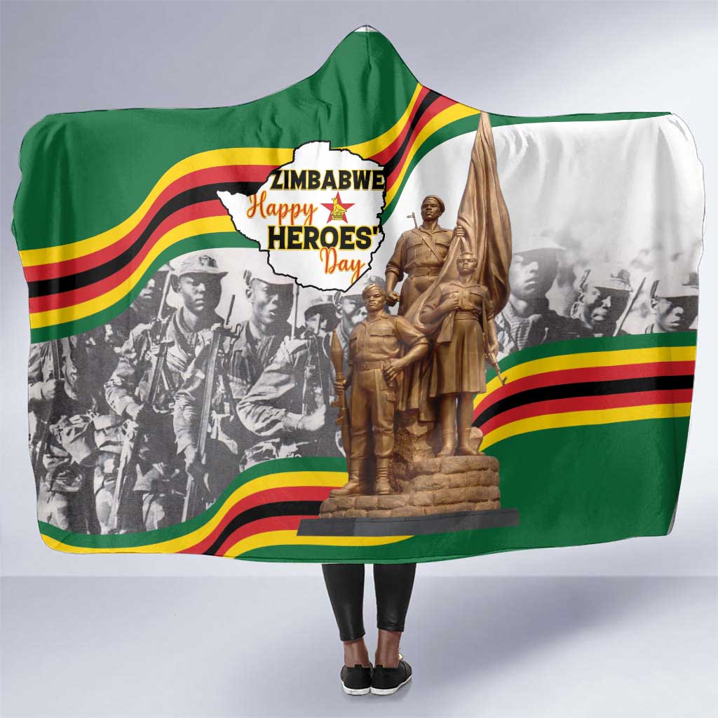 Happy Heroes Day Zimbabwe Hooded Blanket Unity Freedom Work - African Pride