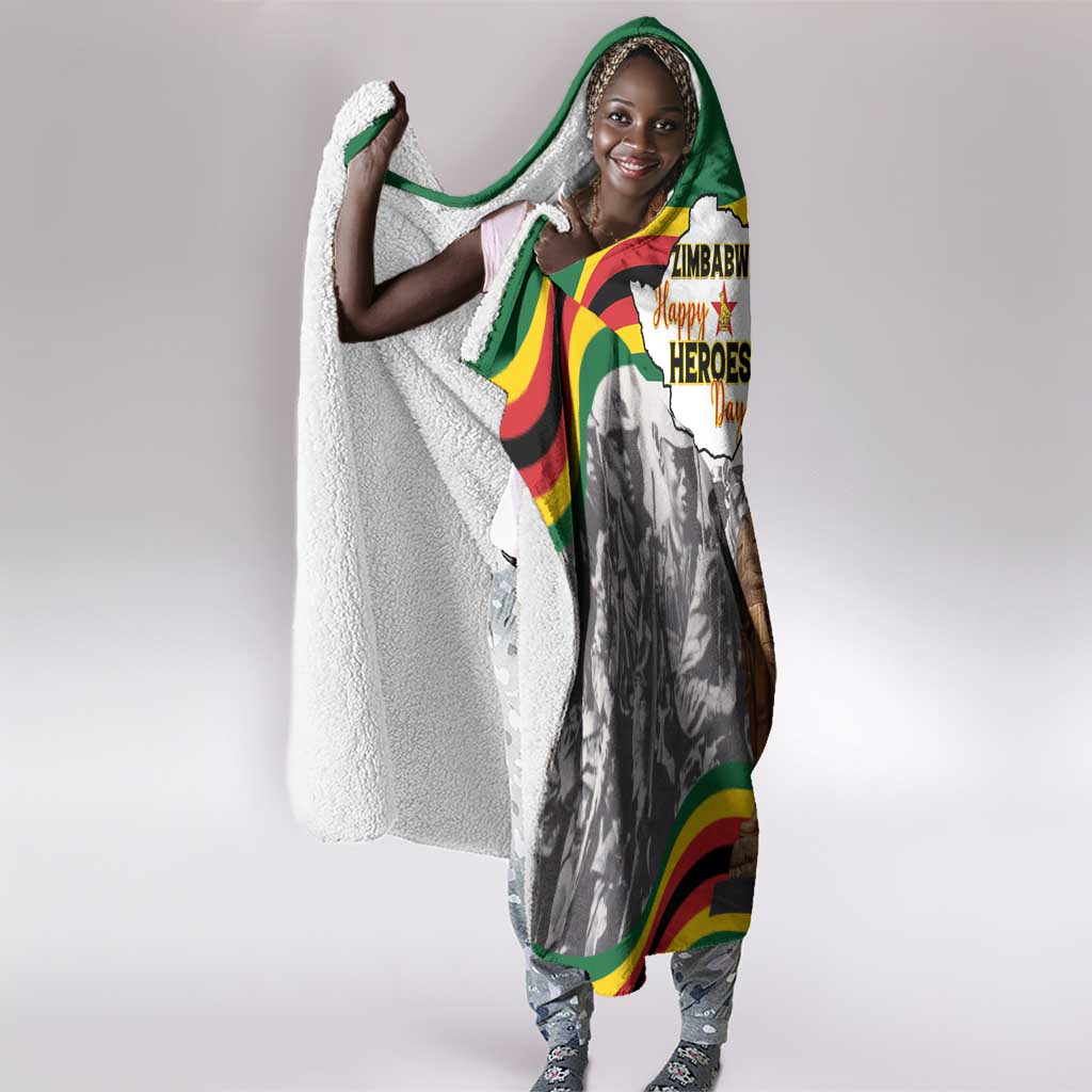 Happy Heroes Day Zimbabwe Hooded Blanket Unity Freedom Work - African Pride