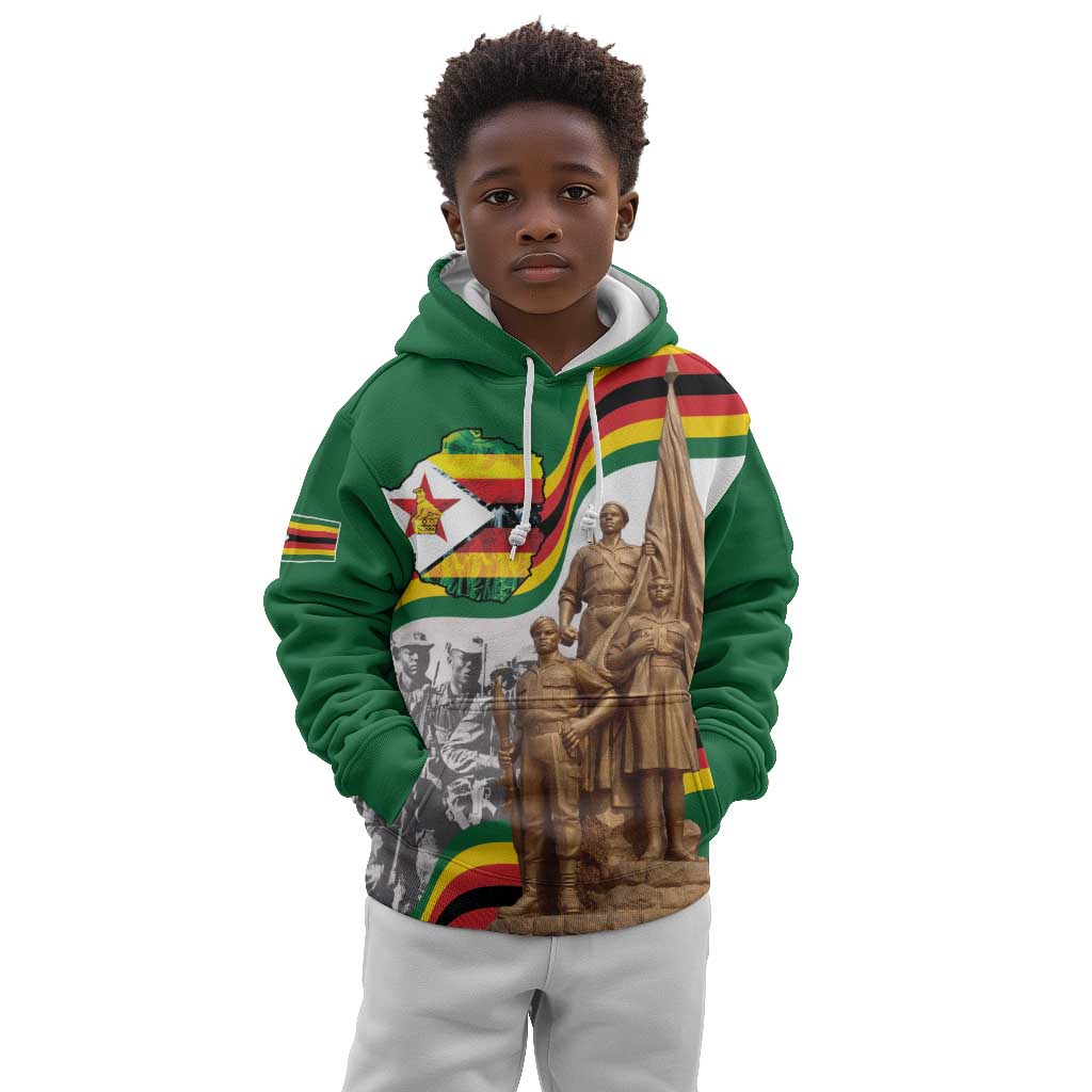 Happy Heroes Day Zimbabwe Kid Hoodie Unity Freedom Work - African Pride