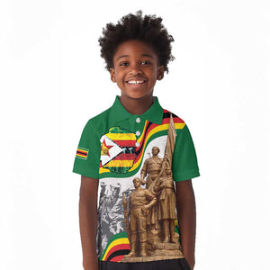 Happy Heroes Day Zimbabwe Kid Polo Shirt Unity Freedom Work - African Pride