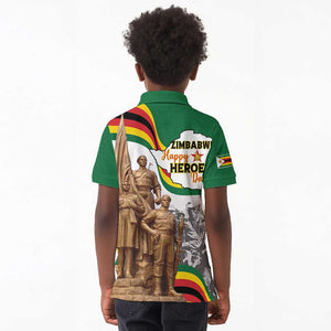 Happy Heroes Day Zimbabwe Kid Polo Shirt Unity Freedom Work - African Pride
