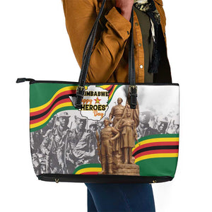 Happy Heroes Day Zimbabwe Leather Tote Bag Unity Freedom Work - African Pride