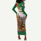 Happy Heroes Day Zimbabwe Long Sleeve Bodycon Dress Unity Freedom Work - African Pride