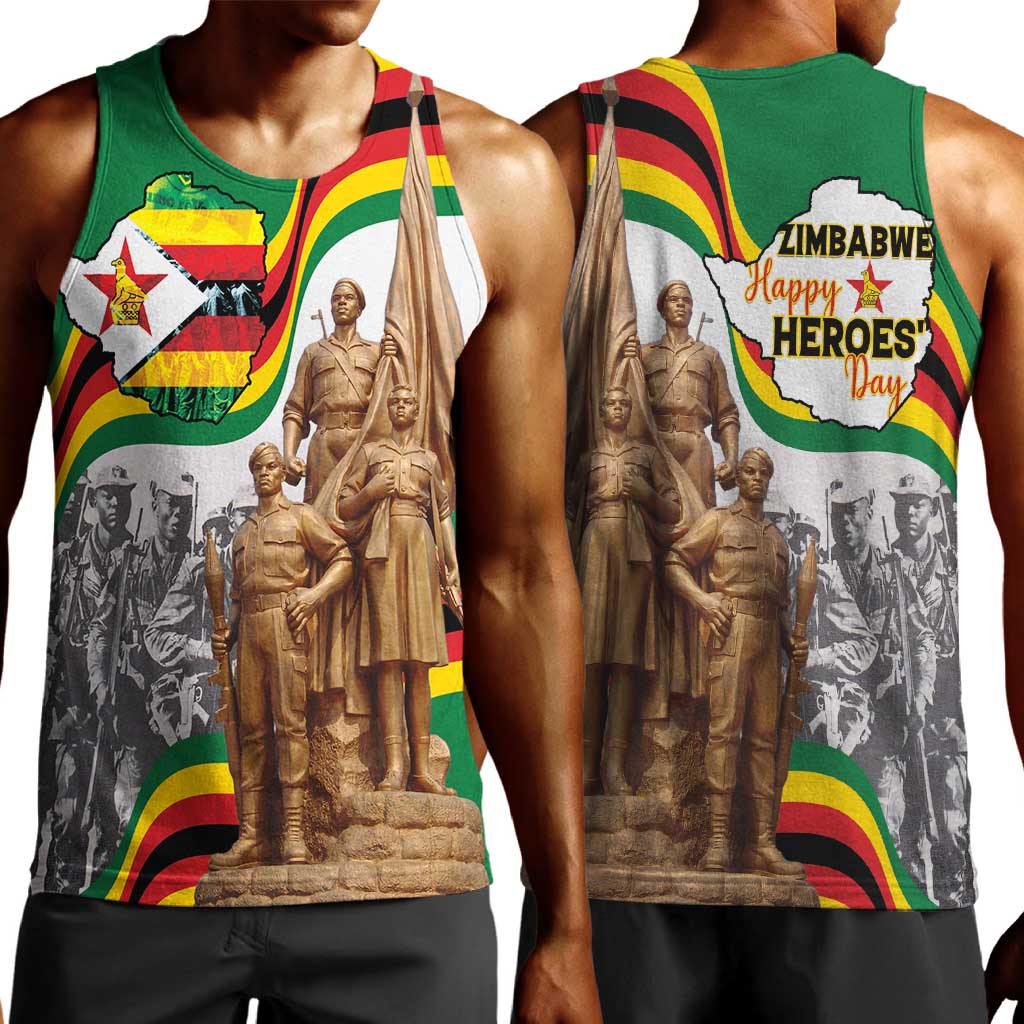 Happy Heroes Day Zimbabwe Men Tank Top Unity Freedom Work - African Pride