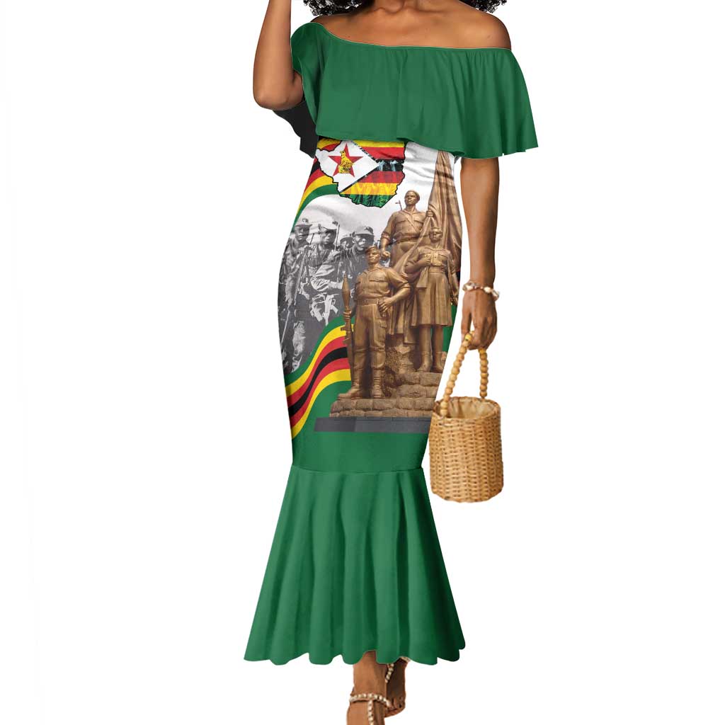 Happy Heroes Day Zimbabwe Mermaid Dress Unity Freedom Work - African Pride