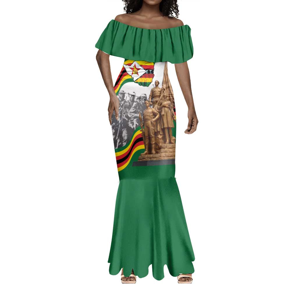 Happy Heroes Day Zimbabwe Mermaid Dress Unity Freedom Work - African Pride