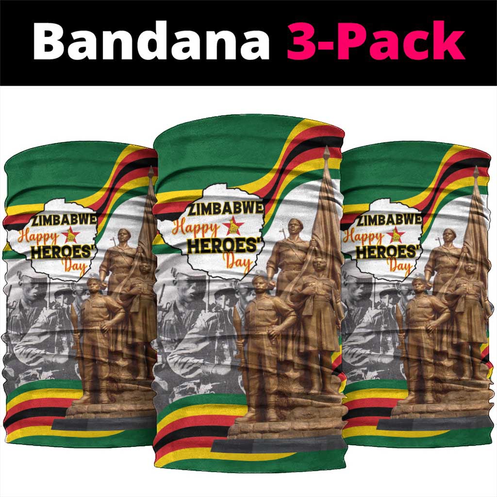 Happy Heroes Day Zimbabwe Neck Gaiter Unity Freedom Work LT15
