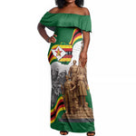 Happy Heroes Day Zimbabwe Off Shoulder Maxi Dress Unity Freedom Work - African Pride