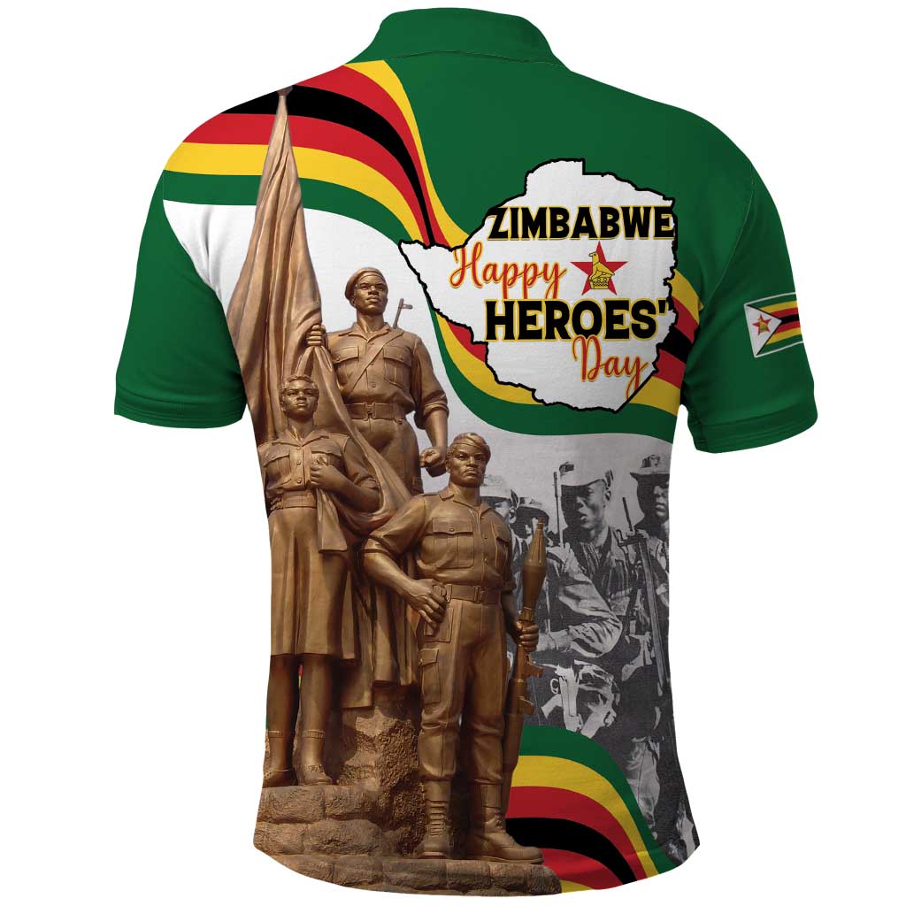 Happy Heroes Day Zimbabwe Polo Shirt Unity Freedom Work - African Pride