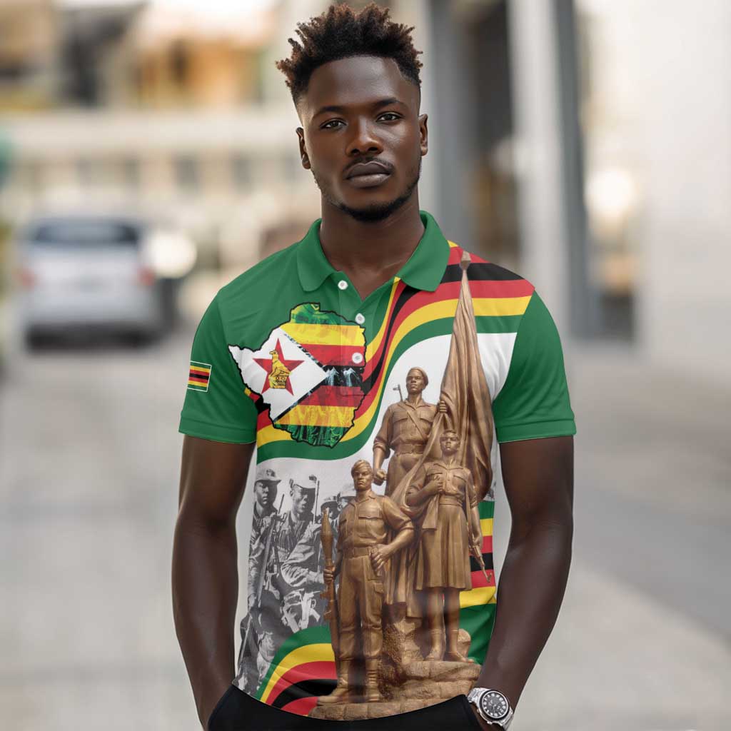 Happy Heroes Day Zimbabwe Polo Shirt Unity Freedom Work - African Pride