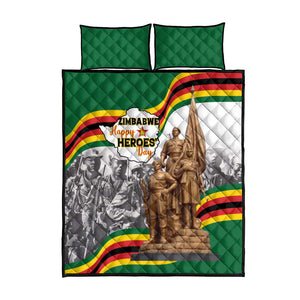 Happy Heroes Day Zimbabwe Quilt Bed Set Unity Freedom Work - African Pride