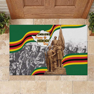 Happy Heroes Day Zimbabwe Rubber Doormat Unity Freedom Work - African Pride