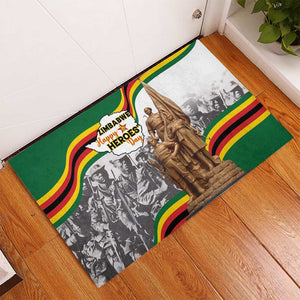 Happy Heroes Day Zimbabwe Rubber Doormat Unity Freedom Work - African Pride